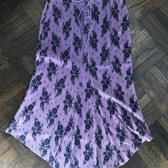 Purple High Low Skirt and Top. Lace fabric.